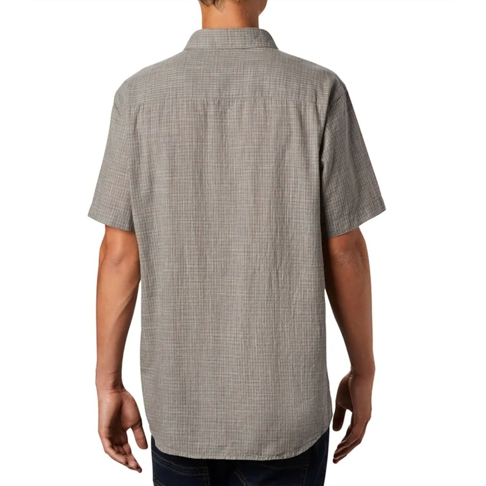 Columbia Men's Shirt Short Sleeve Button Up Casual Plaid Lightweight Beige Large - Picture 2 of 12